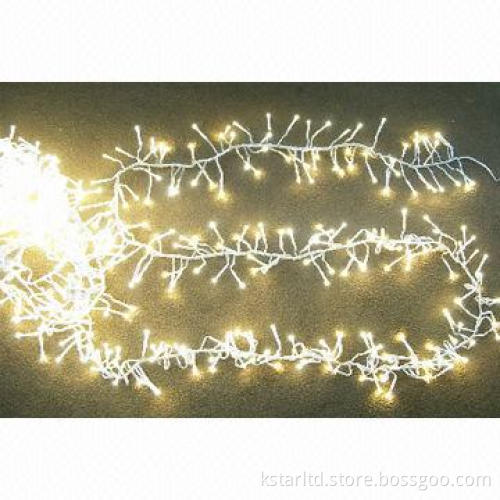 LED Cluster String Light with Green Wire for Christmas Decoration